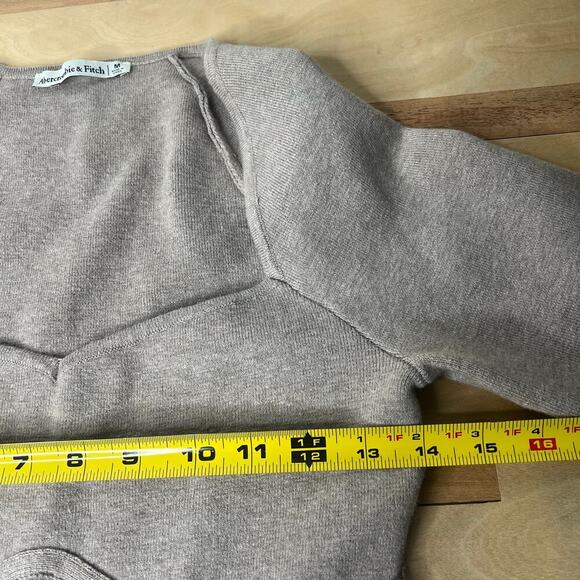 Abercrombie & Fitch Brown Ribbed Corset Sweetheart Neckline Bodysuit Size Medium - Picture 6 of 7